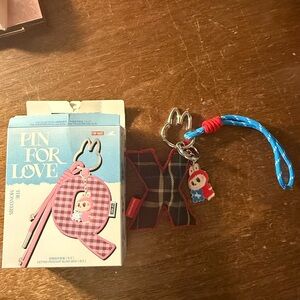 Labubu Pin for Love Letter X Brown Plaid